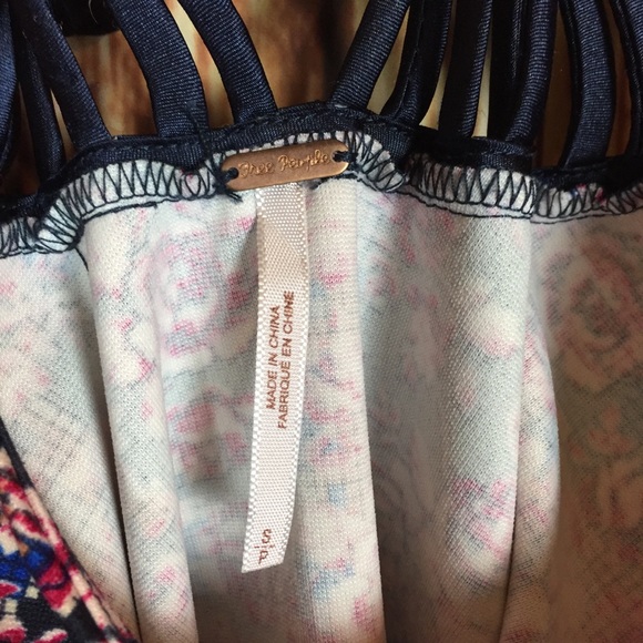 Free People Digital Damsel Floral Cutout Back Bodycon Scoop Neck Mini Dress S - Picture 7 of 8